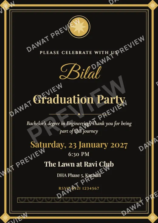 Graduation Party Card design preview