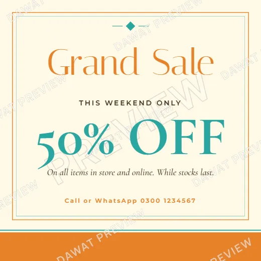 Sunshine Yellow Modern Minimal Sale Poster template preview