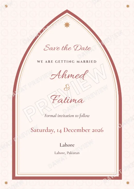Save the Date Card design preview