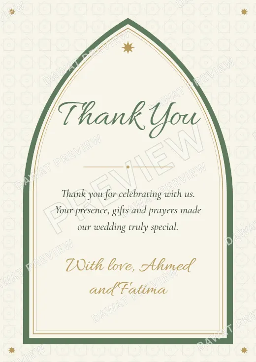 Wedding Thank You Card design preview